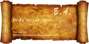 Brüszler Aba névjegykártya